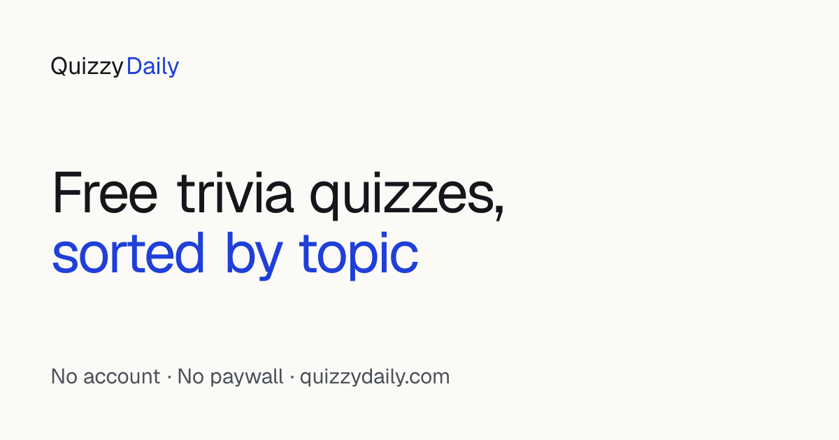 QuizzyDaily - Free Trivia Quizzes by Category